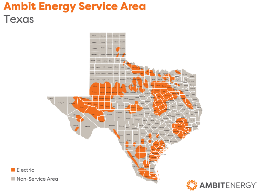 Ambit Energy Texas Service Area Map